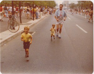 My first Red Rose Run at 2 and a half with my Grandfather and brother.